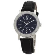 Pre-owned Leather watches Bvlgari Vintage , Black , Heren