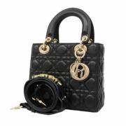 Pre-owned Leather handbags Dior Vintage , Black , Dames