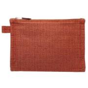 Pre-owned Cotton clutches Hermès Vintage , Orange , Dames