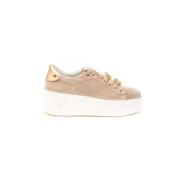 Roze Suède Sneakers met Juweelbedels Gio+ , Beige , Dames