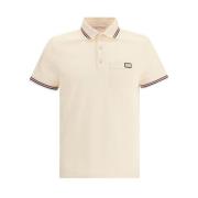 Polo Shirt met Ribboord Kraag en Zak Valentino , Beige , Heren