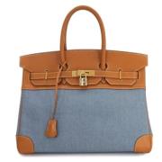 Pre-owned Canvas handbags Hermès Vintage , Blue , Dames