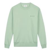 Spiral Face Crewneck Sweater Groen Olaf Hussein , Green , Heren