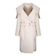 Wollen Cape Hood Lange Jas Chloé , White , Dames