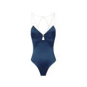 Blauwe Top met Stijl Elisabetta Franchi , Blue , Dames