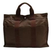 Pre-owned Canvas handbags Hermès Vintage , Brown , Dames