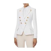 Dubbelborst Polyester Blazer Elisabetta Franchi , White , Dames