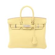 Pre-owned Leather handbags Hermès Vintage , Yellow , Dames