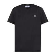 V-hals T-shirt Stone Island , Black , Heren