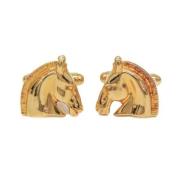 Pre-owned Metal earrings Hermès Vintage , Yellow , Heren