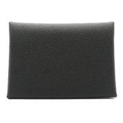 Pre-owned Leather wallets Hermès Vintage , Black , Dames