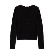 Katoenen Gebreide Truien en Sweaters met Cut-Outs Twinset , Black , Da...