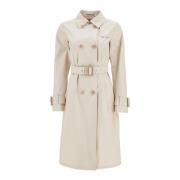 Beige Dubbelrijige trenchcoat Herno , Beige , Dames