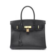 Pre-owned Leather handbags Hermès Vintage , Black , Dames