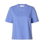 Essential Boxy Tee Selected Femme , Blue , Dames