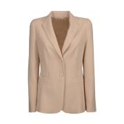 Polyester blazer met slanke pasvorm Pennyblack , Beige , Dames