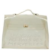 Pre-owned Vinyl handbags Hermès Vintage , White , Dames