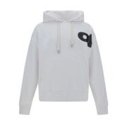 Oversized Katoenen Hoodie met Kangoeroezak Off White , White , Heren