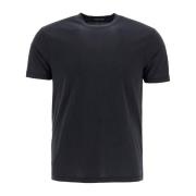 Zwarte Crew Neck Lyocell Katoen T-shirt Tom Ford , Black , Heren