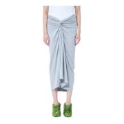 Voor Knoop Katoen Midi Rok Dries Van Noten , Gray , Dames