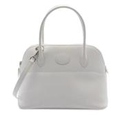 Pre-owned Leather handbags Hermès Vintage , White , Dames