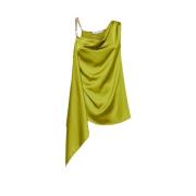 Asymmetrische Satijnen Top Glamour Look Simona Corsellini , Green , Da...