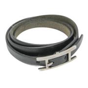 Pre-owned Leather bracelets Hermès Vintage , Black , Dames