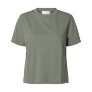 Essential Boxy Tee Selected Femme , Green , Dames