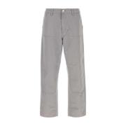 Grijze katoenen broek met dubbele knie Carhartt Wip , Gray , Heren