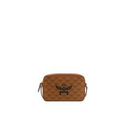 Schoudertas met Verstelbare Band en Logo MCM , Brown , Heren