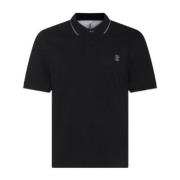 Zwarte Polo Shirt Korte Mouw Brunello Cucinelli , Black , Heren