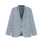 Lichtblauwe Blazer met Knopen en Zakken Etro , Blue , Heren