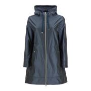 Waterdichte technische taffeta parka met capuchon Herno , Blue , Dames