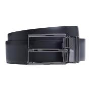 Omkeerbare Italiaans Leren Riem Geschenkdoos Hugo Boss , Black , Heren