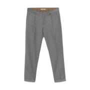 Slim Fit Grijze Wollen Broek Briglia , Gray , Heren