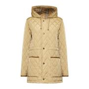 Lichtgewicht Gewatteerde Beige Jas Burberry , Beige , Dames