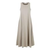 Beige Tank Jurk Laser Cut Details Max Mara , Beige , Dames