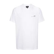 Wit Zwart Tag T-Shirt A.p.c. , White , Dames