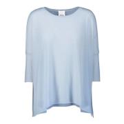 Kasjmier Boothals Pullover Lichtblauw Allude , Blue , Dames