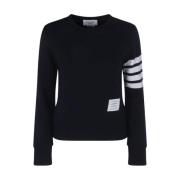 Contrast Logo Sweatshirt met Geribbelde Hals Thom Browne , Blue , Dame...