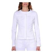 Witte Denim Jack met Vlechtdetails Liu Jo , White , Dames