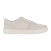 Witte Leren Sneakers Ronde Neus Vetersluiting Hogan , White , Heren