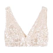 Paillet Crop Top met V-hals Philosophy di Lorenzo Serafini , Beige , D...