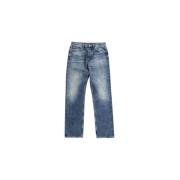 Japanse Denim Straight Fit Jeans Burberry , Blue , Heren