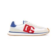 Gemengde materiaal sneakers wit/rood Dolce & Gabbana , Multicolor , He...