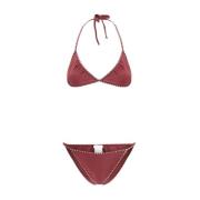 Sprankelende Rhinestone Bikini Set Oseree , Red , Dames