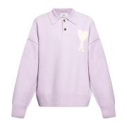 Polo sweater Ami Paris , Purple , Heren