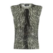 Mouwloze zijden top Dolce & Gabbana , Gray , Dames