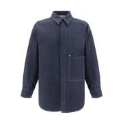 Klassieke Denim Overhemd met Verborgen Sluiting Valentino , Blue , Her...