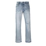 Lichte Denim Wijde Pijp Jeans Ksubi , Blue , Heren